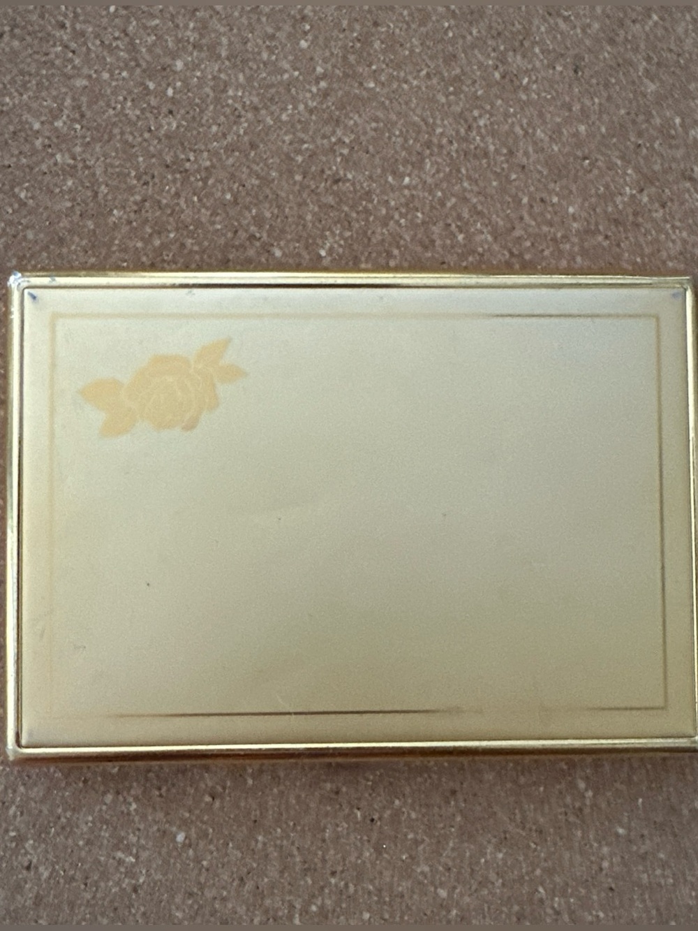 Gold Tone Metal Cigarette Case Floral Design Vintage 5x3.5